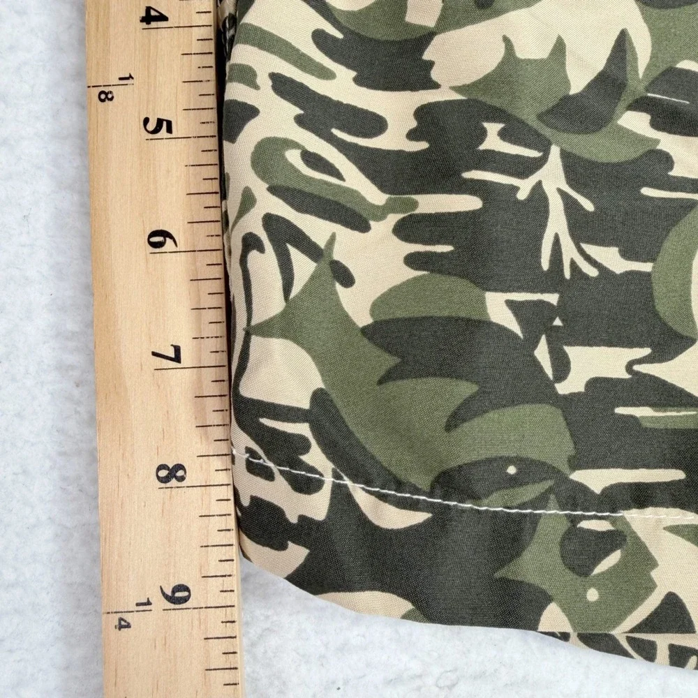 Sperry Board Shorts‎ Mens 36 Green Orange Fish Camo Print Swim Trunks Surf